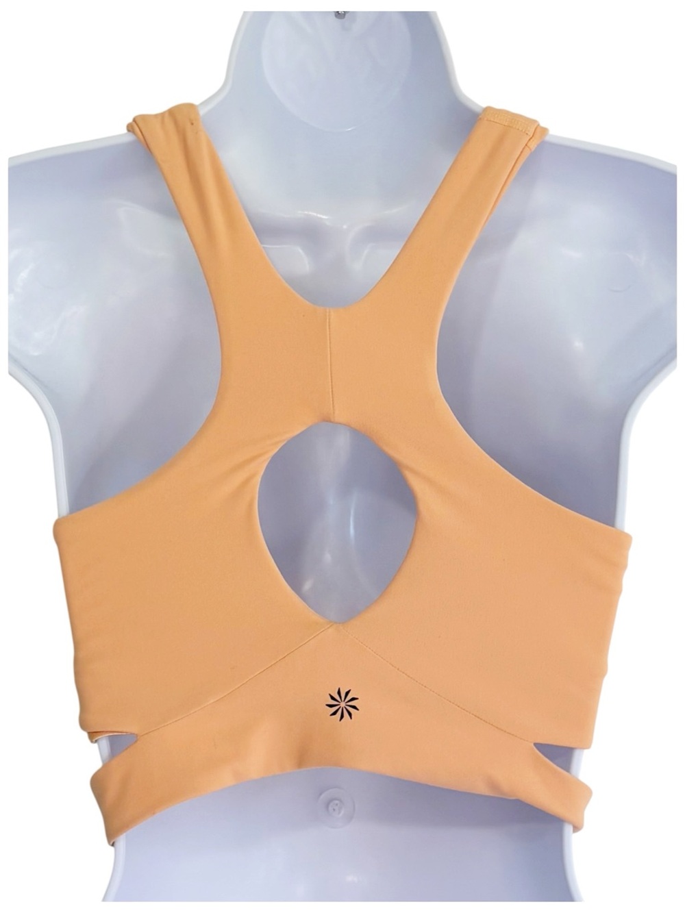 ATHLETA Conscious Crop Cutout Sports Bra Tank Top Peach Orange XS - Picture 4 of 8
